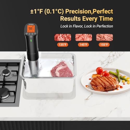 WiFi Sous Vide Cooker 1000W with App Control, Precise Temperature & Timer