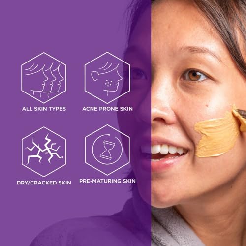 Anti-Aging Face Mask with Collodial Gold & Honey - Hydrating Skin Treatment for Face Hands Elbows