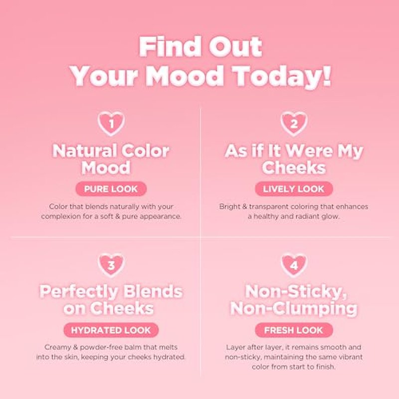 lilybyred Luv Beam Cheek Balm | Heart-Shaped Korean Cream Blush, Semi-Matte Finish, Long-Lasting, Blendable & Buildable, Soft Creamy Texture, Lightweight, Natural Flush, 0.12 oz. (02 Innocent Pink)