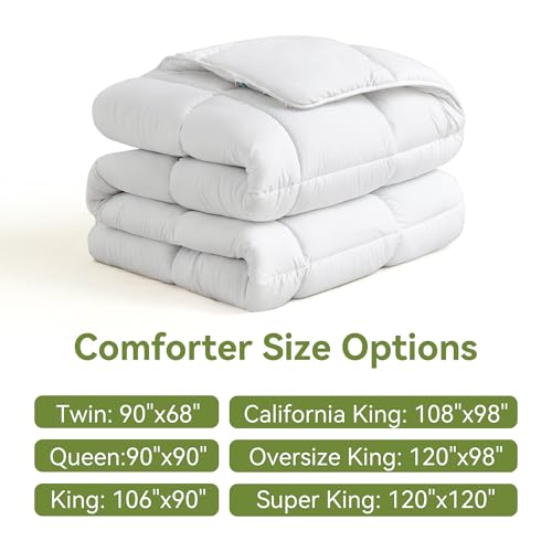 White Super King Comforter 120x120in Down Alternative Duvet Insert All Season Bedding