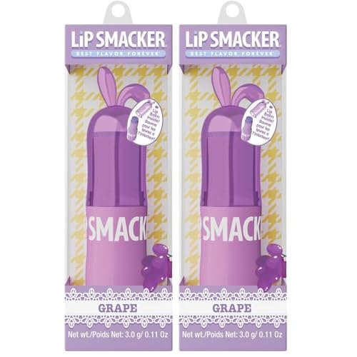 Lip Smacker Bunny Lip Balm, Moisturizing & Hydrating Lip Care, Fun & Collectible Easter Gift for Kids & Lip Balm Lovers - Grape (Pack of 2)