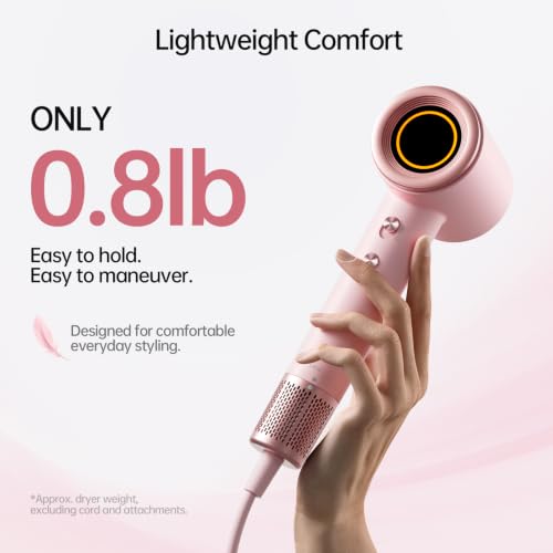 High Speed Ionic Hair Dryer - Pink Cherry Blossom Variation, 160,000 RPM, Magnetic Wall Mount