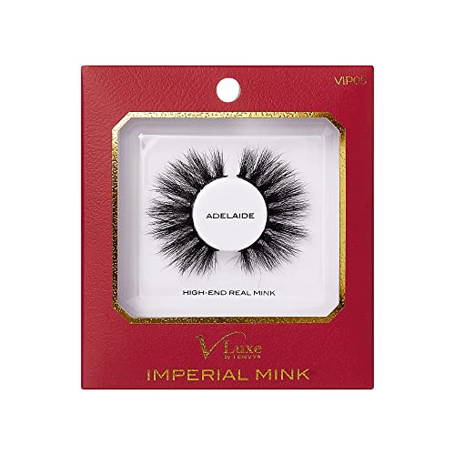 i?ENVY False Lashes, Imperial Mink High-End Eyelashes, Handcrafted Dramatic Natural Lashes, Wispy Fluffy Volume Extension Eyelashes (ADELAIDE)