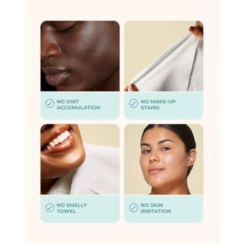 Buttah Skin Disposable Face Towels, 50 Count ? Extra Thick, Soft, Large Towels for Sensitive Skin, Travel, and Makeup Removal