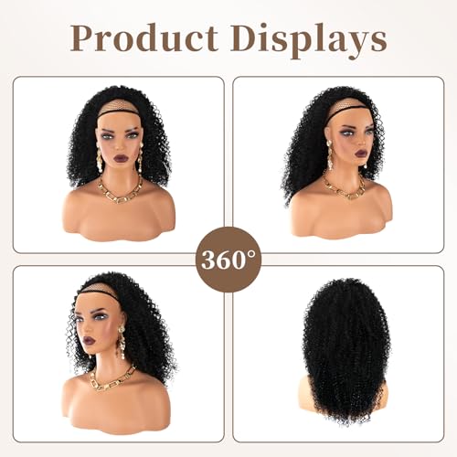 27-Inch Drawstring Ponytail Extension for Black Women, Kinky Curly Hairpiece