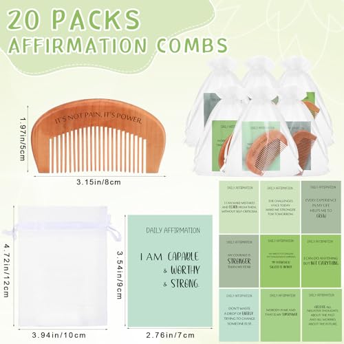20 Sets Birthing Comb Labor Pain Relief with Affirmation Cards - Pregnancy Stress Relief Gift