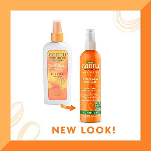 Cantu Coil Calm Detangler with Shea Butter for Natural Hair, 8 fl oz (Packaging May Vary) (Pack of 2)