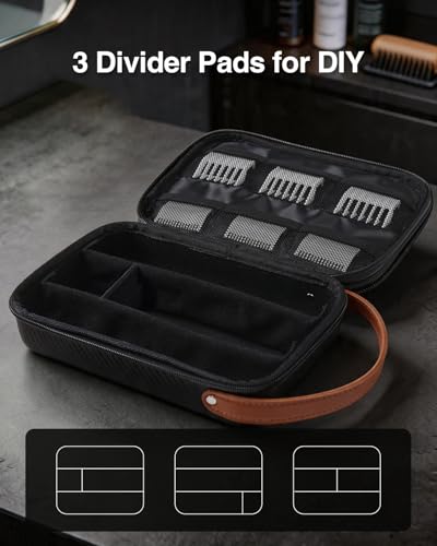 Luxtude Hair Clipper Case Hard Travel Organizer - Black / Medium