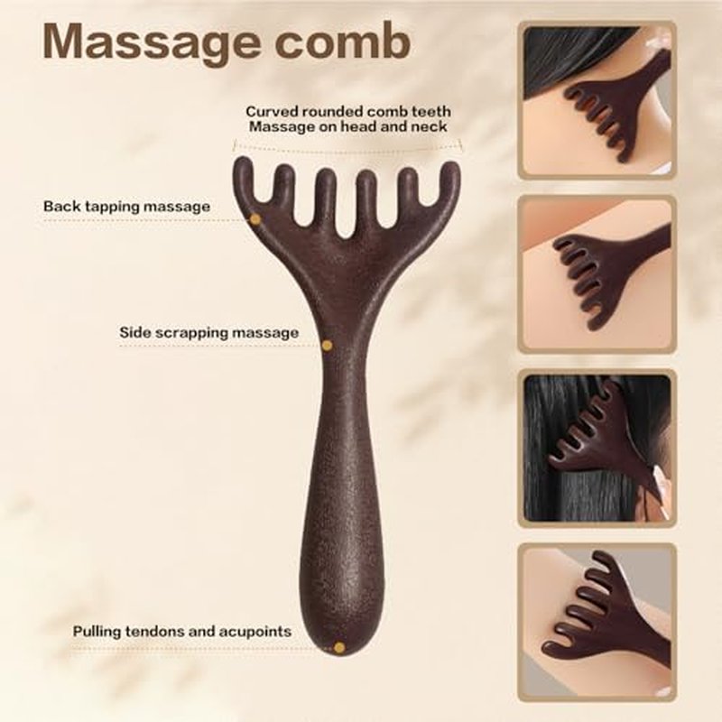 Lymphatic Contour Face Brush, Dry Brushing Face Brush, Lymphatic Drainage Massager for Face, Chin & Jawline Sculpting,Fits to The Skin to Relieve Fatigue (6PCS)