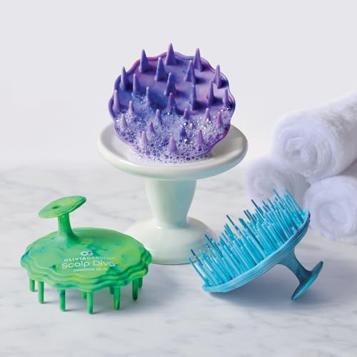 Olivia Garden Scalp Diva Scalp Care Brush - Healthy hair starts with a healthy scalp - Helps with Exfoliating, Cleansing and Massaging - Professional Hair Care Tool for All Lengths - Snag-Free Design
