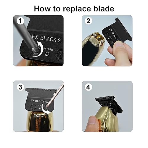 Replacement Blade Set for BaBylissPRO FX787 & FX726 Trimmers - 2 Pack with 4 Guards