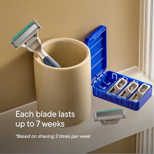 HARRY'S PLUS: Starter Shaving Kit for Men - Premium Handle, 5 Razor Blade Cartridges, 2 oz Foaming Shave Gel & Travel Cover, Advanced Pivoting System - Clay