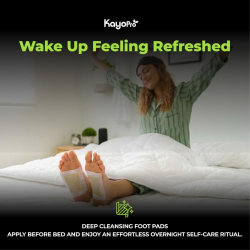KayoPro Deep Cleansing Foot Pads Pack of 30 - Natural Bamboo Vinegar & Ginger, Night Foot Care