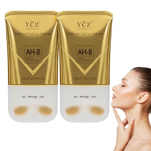 Ycz AH-8 Neck Firming Cream with Roller Massager - 4.23 Fl Oz Pack of 2