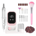 Pink Professional Nail Drill Kit 35000RPM Cordless Rechargeable Manicure & Pedicure