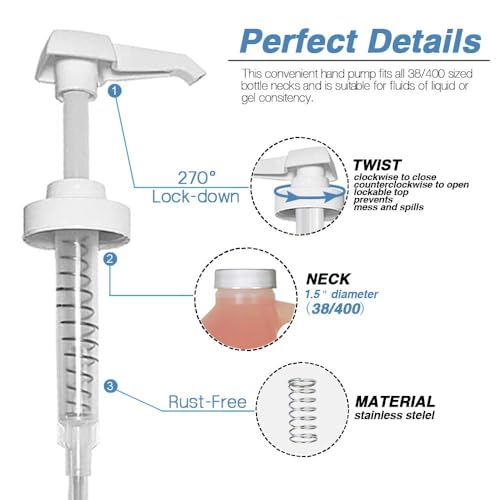 16 Pack Gallon Jug Pump Dispenser White 38-400 for Shampoo & Liquid Products - Variation of THIS listing