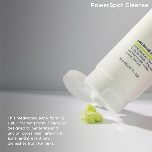m-61 PowerSpot Cleanse | Clarifying Acne-Fighting Cleanser With 3% Sulfur, Glycolic and Salicylic Acid, Tea Tree, Witch Hazel. For Blemish-Prone Skin. Dermatologist and Allergy Tested, 4.0 Fl Oz