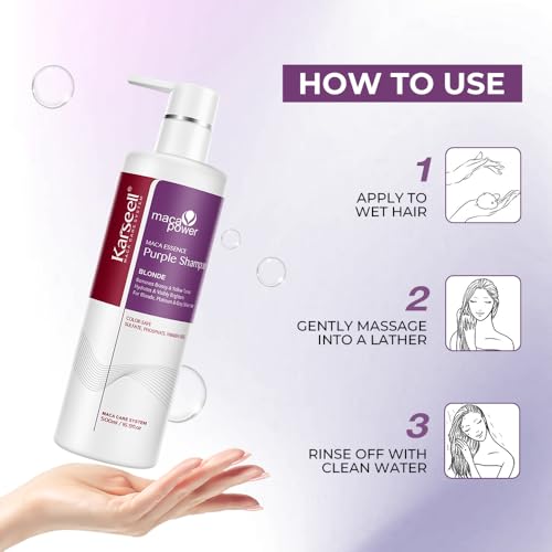 Karseell Purple Hair Shampoo for Blonde, Silver & Gray Hair 16.9 fl oz