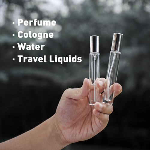 16 Pack 10ml Refillable Perfume Spray Bottles with Labels & Funnel - Travel Fragrance Decanters