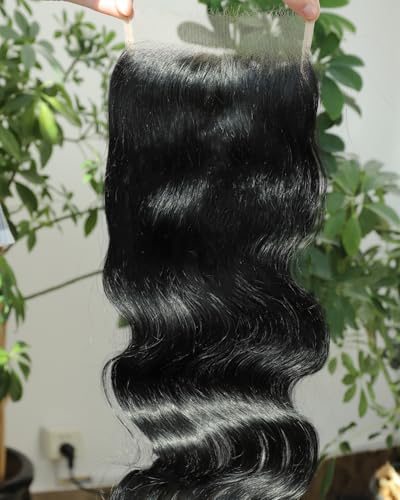 5x5 Skinlike HD Lace Closure Body Wave 14 Inch - Jet Black, Pre-Plucked, Invisible Can Melt Into Skin