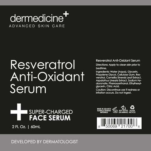 Resveratrol Facial Serum for Anti-Aging & Skin Rejuvenation - 2 fl oz
