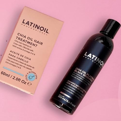 LATINOIL Platinum Black Shampoo for Blonde & Colored Hair 8.5 Fl Oz - Toner & Nourishing Hair Care