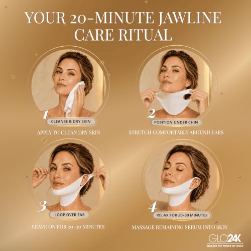 V-Line Chin & Neck Hydrogel Mask with Gold - 5 Pack for Firming & Hydration