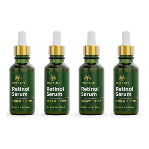 Tree of Life Retinol Face Serum 2oz Pack of 4 - Anti-Aging, Hydrating Skin Care