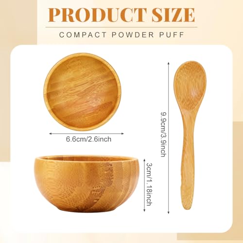 Eco Bamboo Mixing Bowl - Cute Miuni Small Facial Skin Care Mixing Bowl DIY Homemade Mini Cosmetic Tool Sets