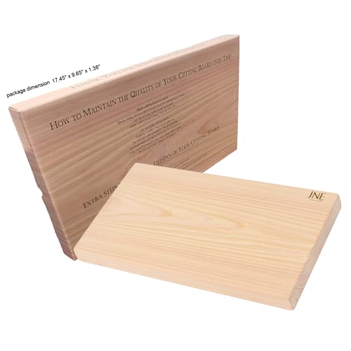 Hinoki Cypress Reversible Cutting Board 17.3" x 9.5" x 1" - Wooden Chopping & Serving Board, No Joint or Glue, Solid Japanese Cypress, Perfect Gift