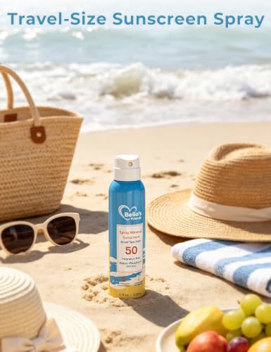 Kids SPF 50 Mineral Sunscreen Spray 5oz Pack of 2 - Reef Safe, Water-Resistant, Travel Size