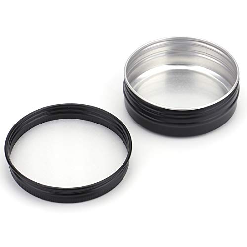2 oz Aluminum Lip Balm Tin - 60 Pack Empty Cosmetic Containers with Screw Lid