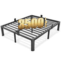 Full Size Bed Frame with Round Corner Edges, 14 Inch Heavy Duty Steel Support