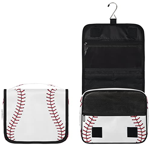 Travel Hanging Toiletry Bag for Women Men Baseball Cosmetic Bag Waterproof Makeup Organizer for Accessories, Shampoo, Full Sized Container, Toiletries for Bathroom Shower