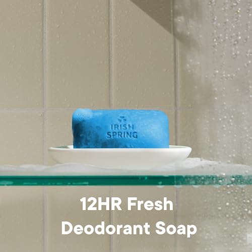 Irish Spring Icy Blast Men’s Bar Soap Pack of 48 - 3.7 Oz Deodorant Body & Hand Wash, Fresh Scent, 12-Hour Freshness