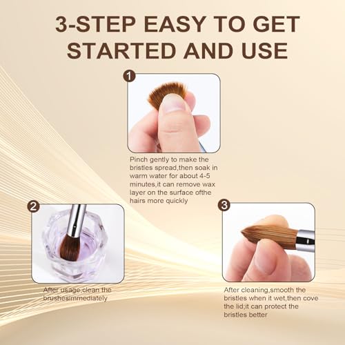Oval Acrylic Nail Art Brush Size 20 with Kolinsky Hair – Brown Variation
