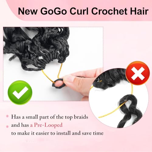 Pre Loop Crochet Hair 10 Inch - 8 Pack Ocean Wavy Synthetic Extensions for Black Women - Boho Beach Curl