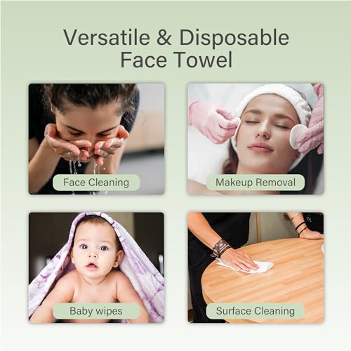 Unifree XL Disposable Face Towels 200 Count - Biobased, Sensitive Skin Friendly Variation 4