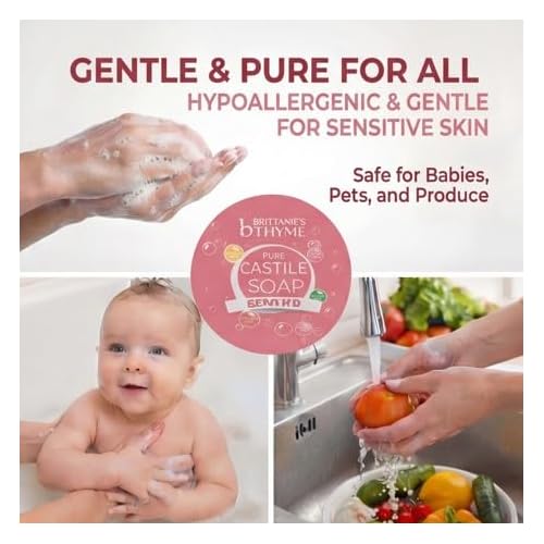 Brittanie's Pure Organic Castile Liquid Olive Oil Soap Refill, Dead Sea Salt, 1 Gallon | Face, Body Wash, Dishes, Pets & Laundry | Vegan & Gluten Free Non-GMO