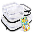 8PCS Extra Large 14.2" Clear Hard Shell Zipper Case : Clear Zipper Pouches Waterproof Lightweight Plastic Organizer Makeup Bag Organizer Hard Toy Storage Travel Pouches (4S+2M+2L)