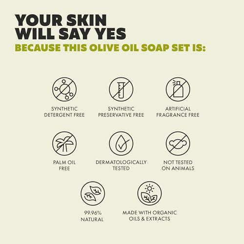 Skin Said Yes Greek Olive Oil Bar Soap 8 Pack - 7.2 oz Luxury Natural Hand & Body Soap