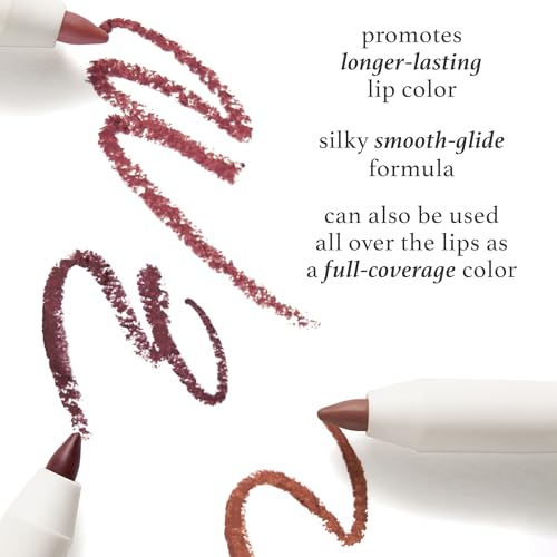 Lip Balm & Lip Liner Set - Tinted Moisturizing Lipstick & Retractable Lip Pencil