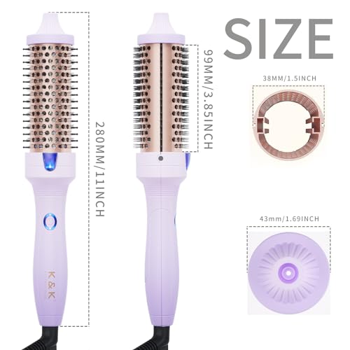 1.5 Inch Volumizing Heated Curling Brush for Hair - Purple