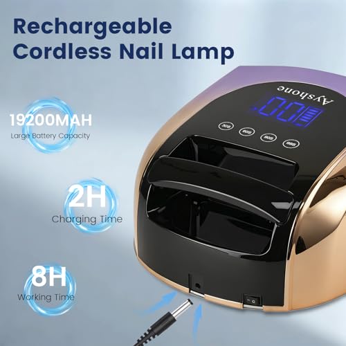 Rechargeable UV LED Nail Lamp 96W Gradient Purple - Professional Gel Curing