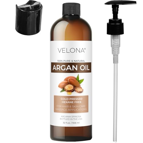 Velona Argan Oil 32oz Cold Pressed Unrefined with Pump - Hair & Skin Care