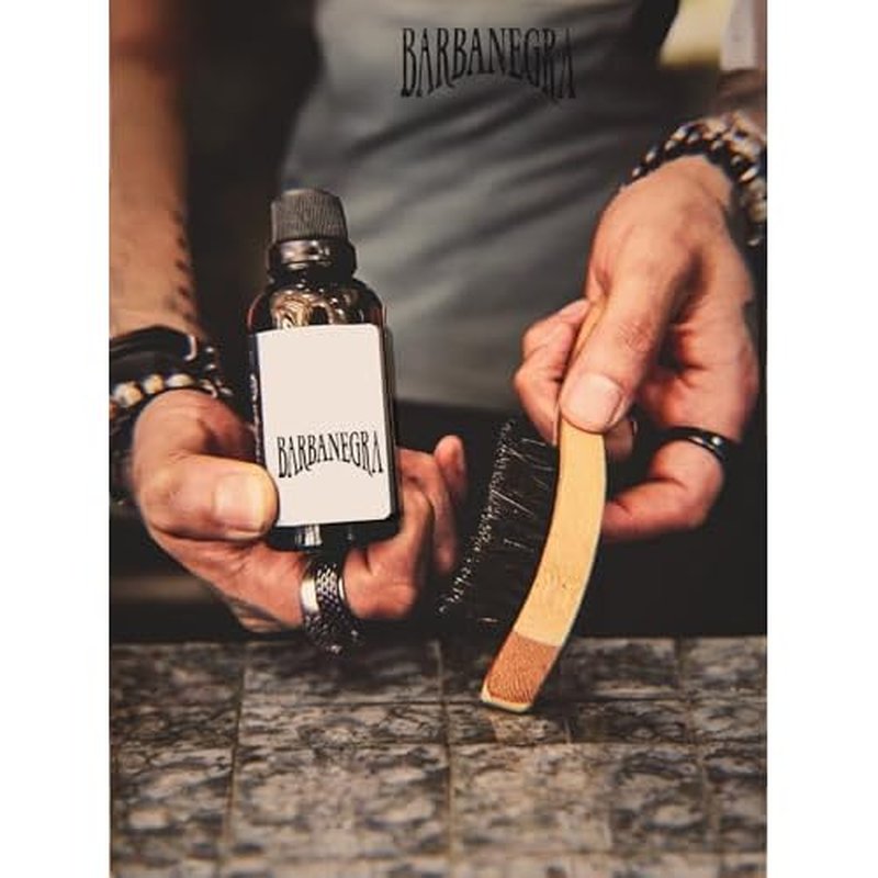 Barbanegra's Beard Styling Brush with Ergonomic Design. Long-lasting made from Eco-Friendly Bamboo with Natural Boar Bristles Beard & Mustache Brush for Men.