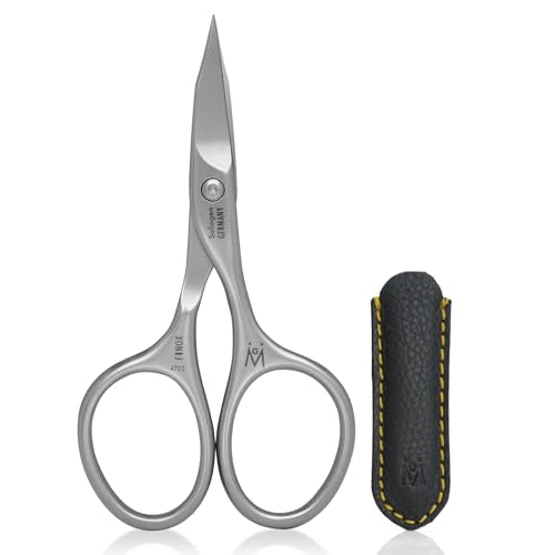 Germanikure Curved Nail & Cuticle Scissors with Leather Sleeve - Precision German Craftsmanship