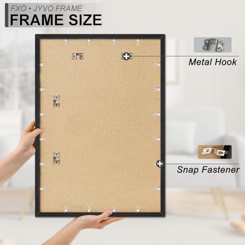Fxojyvo 28x40 Inch Black Engineered Wood Picture Frame Set of 2 Wall Mounts