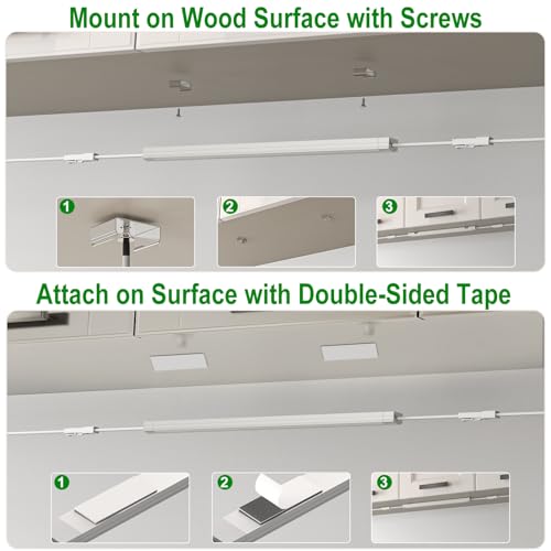 Dimmable 12 Inch Under Cabinet LED Lights - Cold White, Linkable, Plug-in & Hardwired, 12 PCS