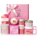 Rose Spa Gift Set for Women 7-Piece Home Self Care Kit - Birthday, Mothers Day, Easter
